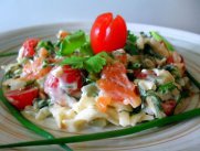 Салат из отварной красной рыбы