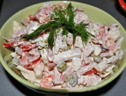 Готовим салат с кальмарами и ветчиной