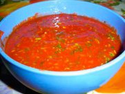Вкусный томатный соус с баклажанами и паприкой